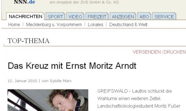 Ernst Moritz Arndt Debatte Universität Greifswald